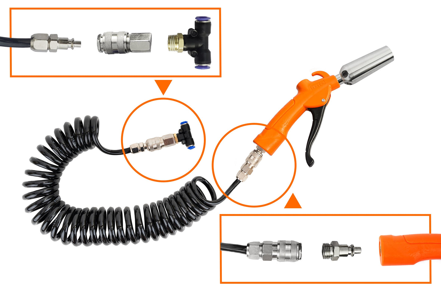 Pistola soffiaggio Tekson set 13 KG / CM2 con testina grande | 202053